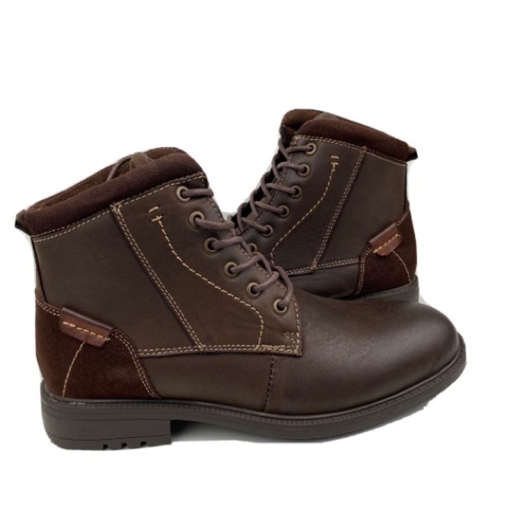 Men English Laundry Hawkins Plain toe Leather Lace up Boot Brown